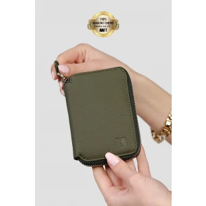 Lotus 1616 Hakiki Deri Unisex Fermuarlı Cüzdan